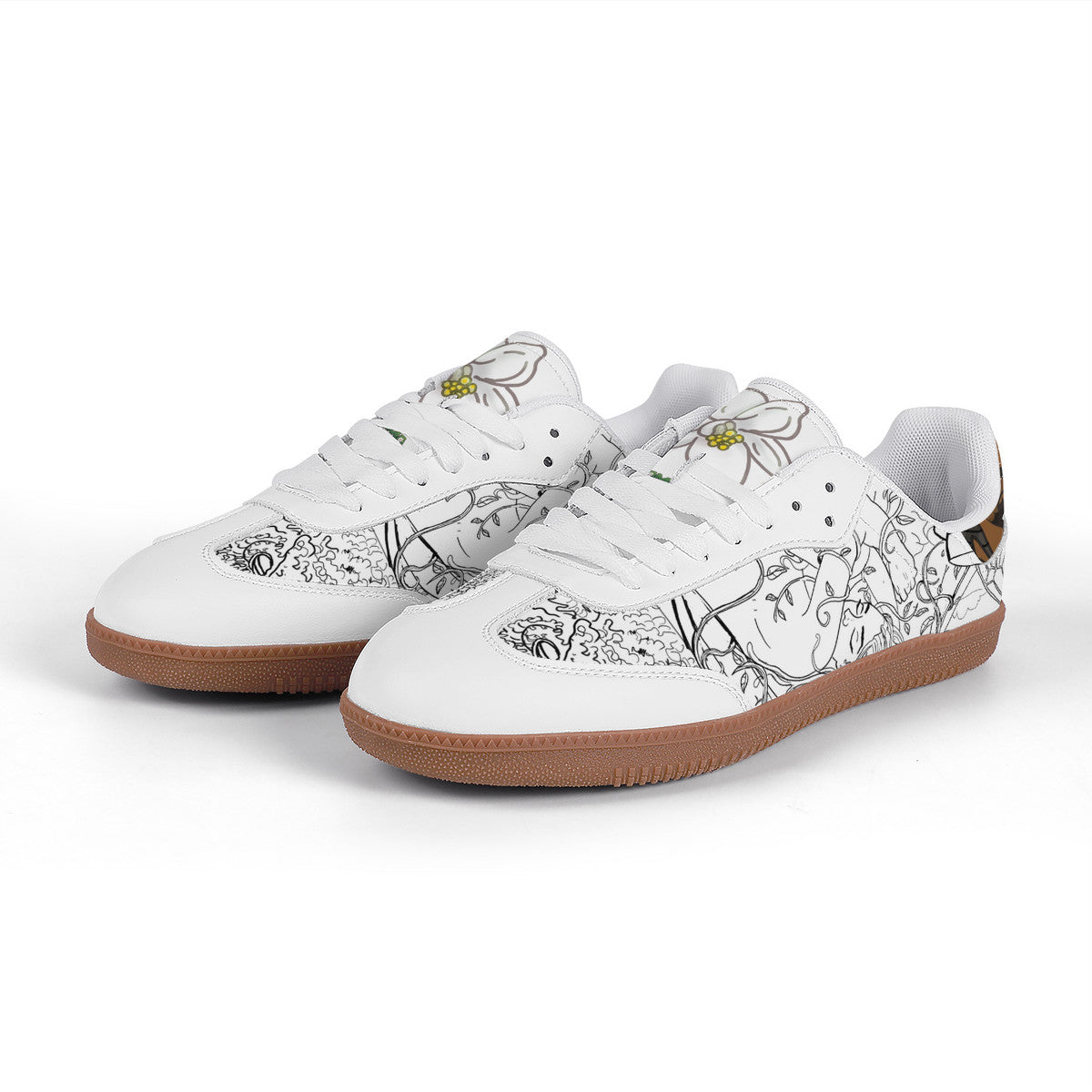 Tanama Moringa Flower Retro Court Sneaker — Gum Sole Edition