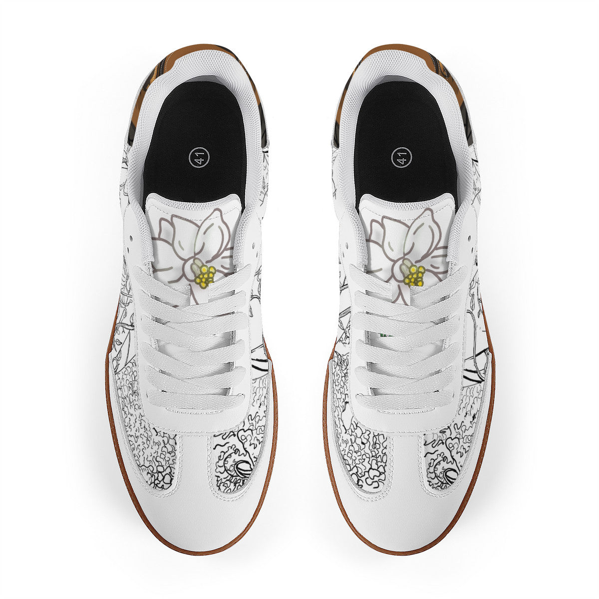 Tanama Moringa Flower Retro Court Sneaker — Gum Sole Edition