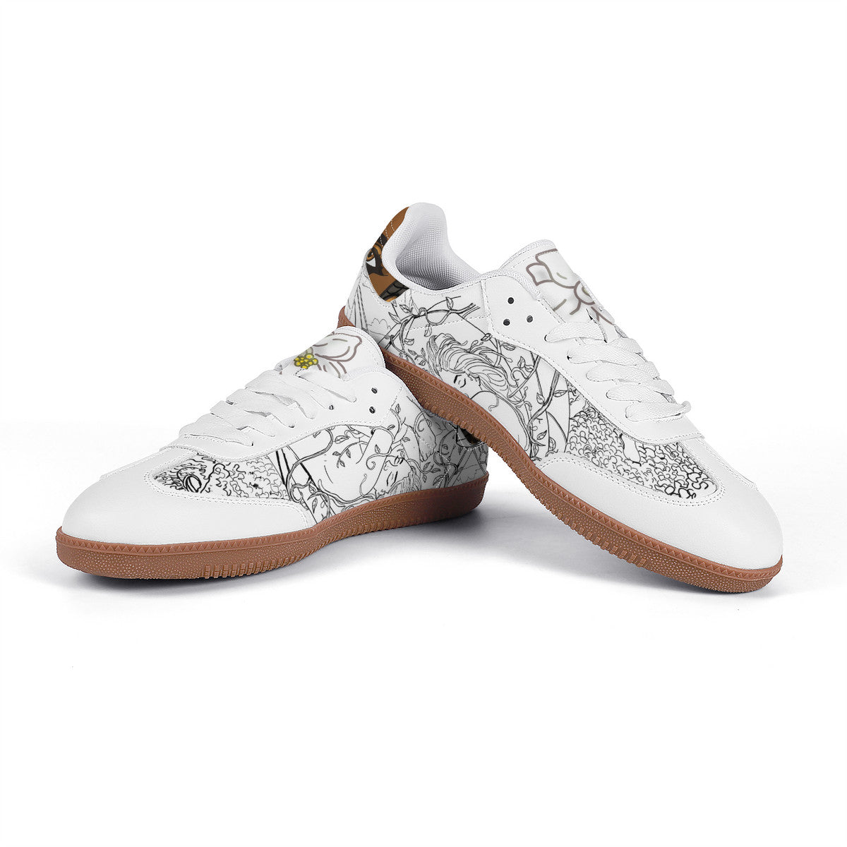 Tanama Moringa Flower Retro Court Sneaker — Gum Sole Edition