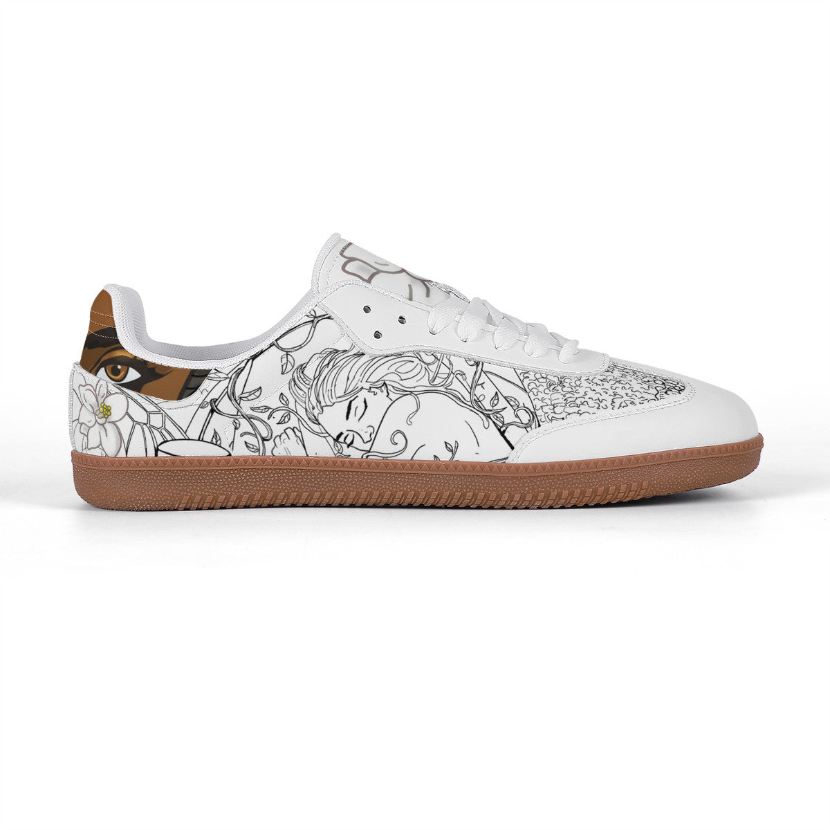 Tanama Moringa Flower Retro Court Sneaker — Gum Sole Edition