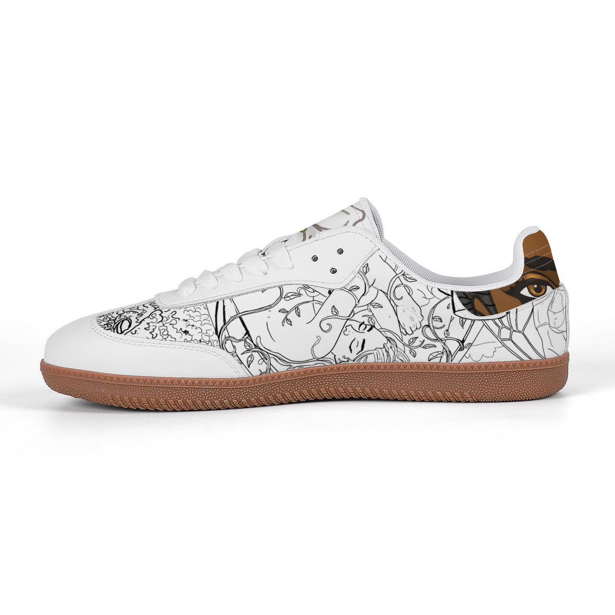 Tanama Moringa Flower Retro Court Sneaker — Gum Sole Edition